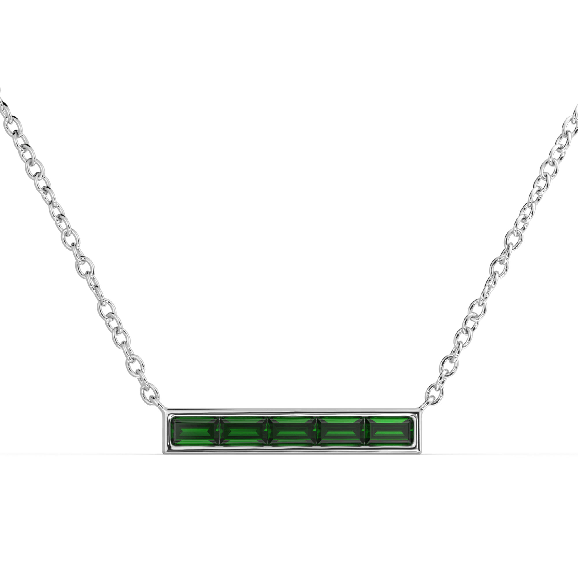 Kiara's Emerald Bar Necklace