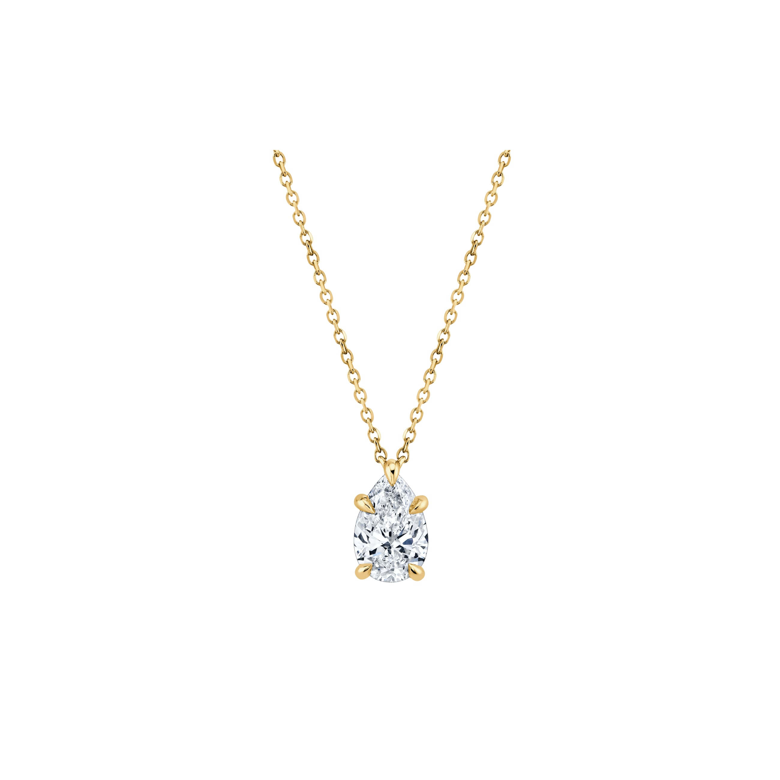 Amelie's Solitaire Pear Diamond Necklace
