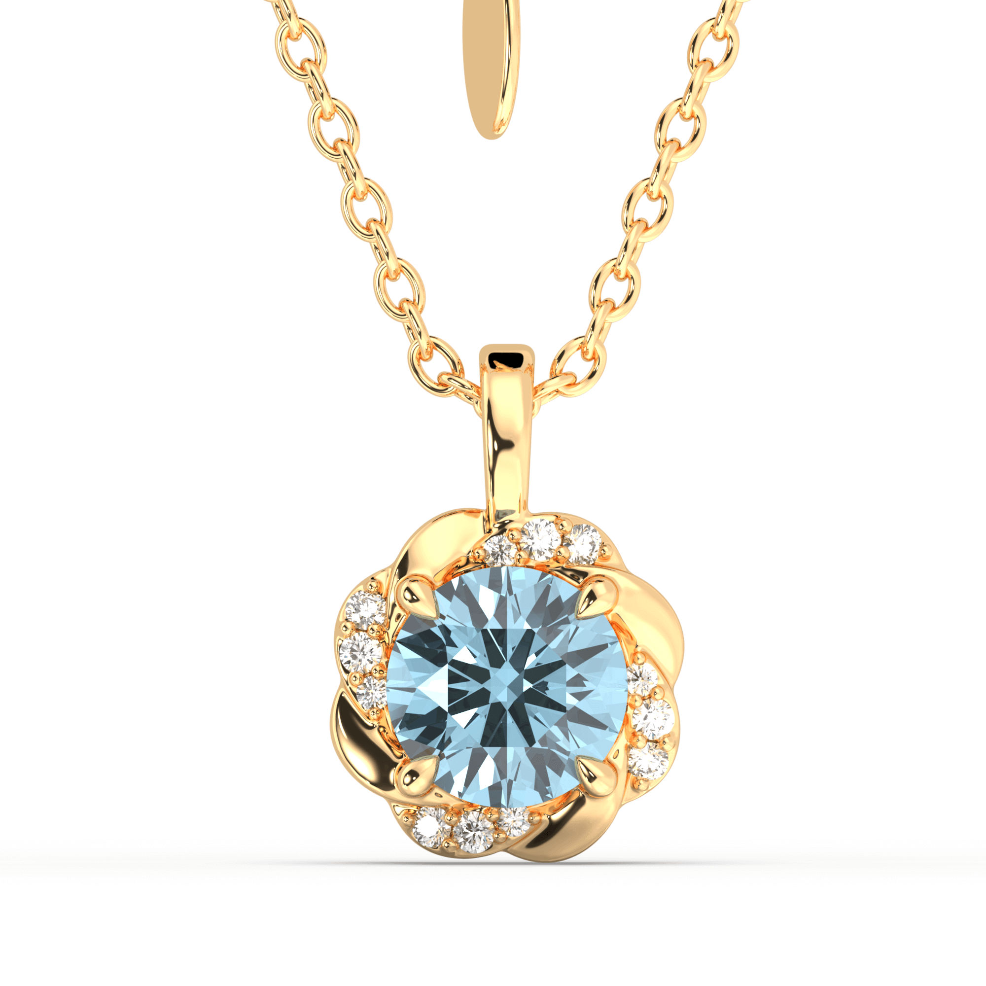 Zoe's Aquamarine Diamond Pendant