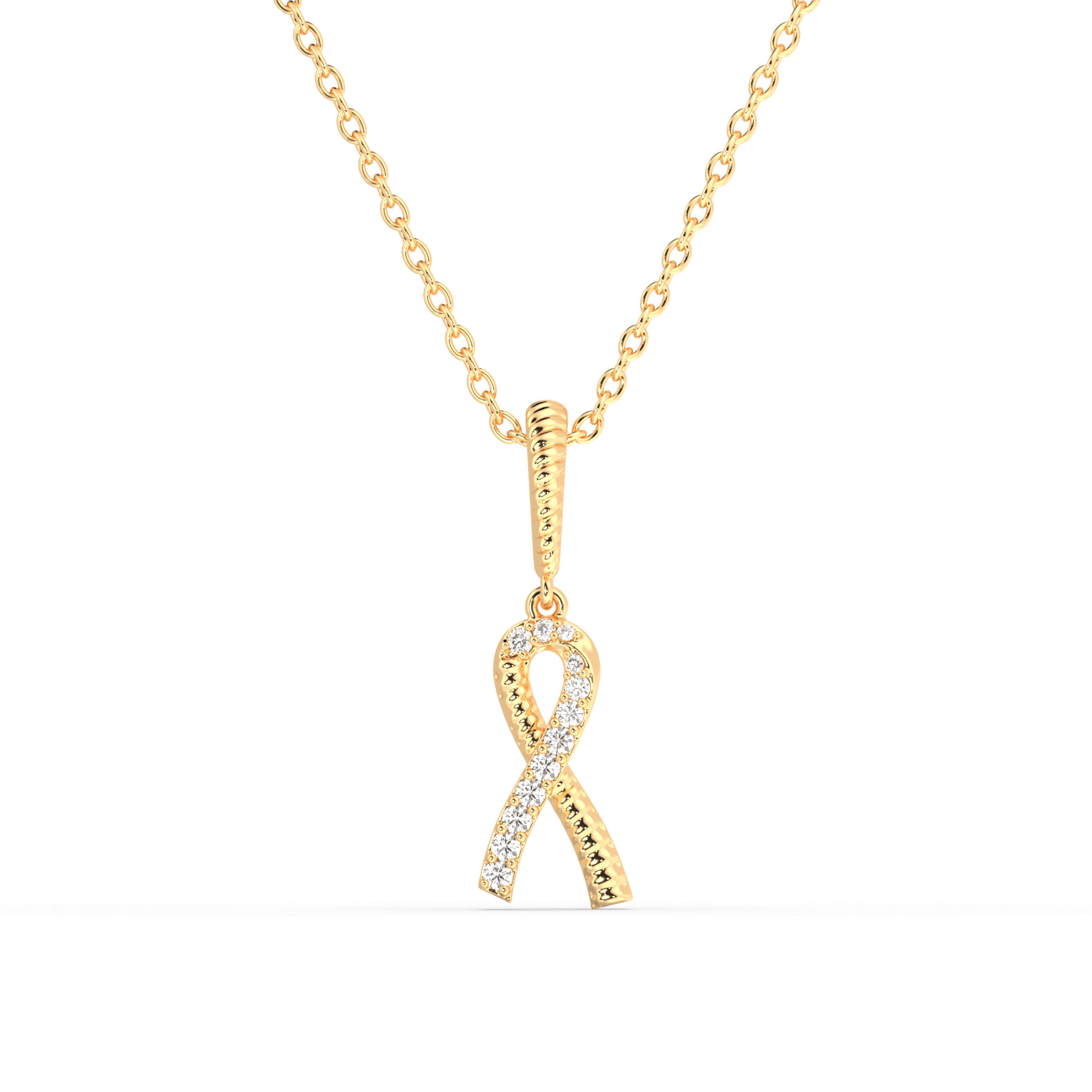 Iris's Ribbon-Shaped Diamond  Pendant