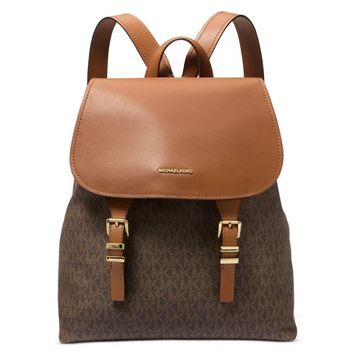 Rent-To-Own Michael Kors Quinn Medium Flap Backpack - Brown with