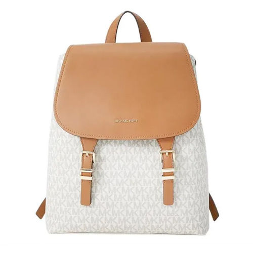Rent-To-Own Michael Kors Quinn Medium Flap Backpack - Vanilla with Acorn |  Rent-A-Center