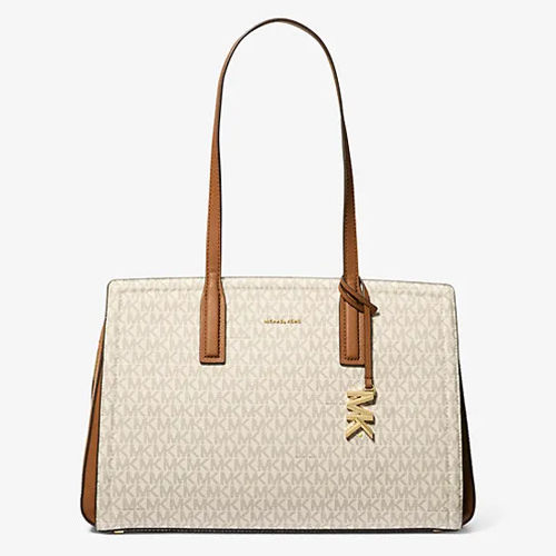 Rent-To-Own Michael Kors Laila Signature Medium Tote - Vanilla