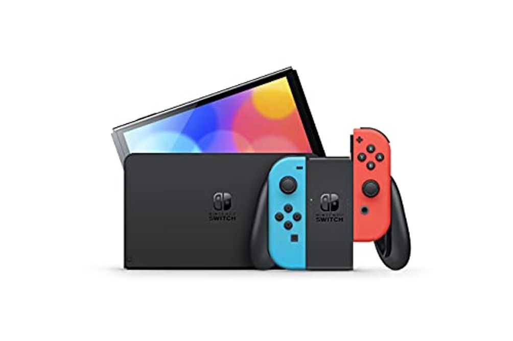Nintendo Switch OLED Model w/ Neon Red & Neon Blue Joy-Con