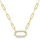 Collar de Clip con Diamantes de Corte Redondo de 1/4 Ctw en Oro Amarillo de 14K