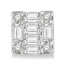 1/6 Ctw Square Shape Baguette and Round Cut Diamond Petite Fashion Earring in 10K White Gold.