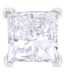 1 Ctw Princess Cut Lab Grown Diamond Stud Earring in 14K White Gold