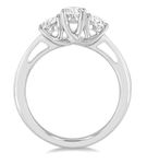1.00 ctw Oval Cut Lab Grown Diamond Three-Stone Ring in 10K White Gold - Size 5