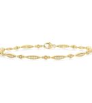 1/4 ctw Marquise Link Round Cut Diamond Fashion Bracelet in 10K Yellow Gold