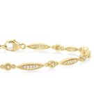 1/4 ctw Marquise Link Round Cut Diamond Fashion Bracelet in 10K Yellow Gold