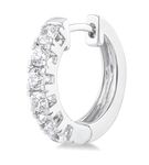 1 Ctw Round Cut Lab Grown Diamond Huggie Earrings in 10K White Gold