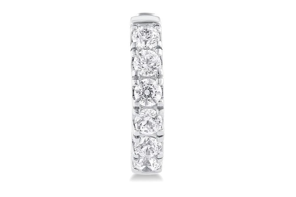 1 Ctw Round Cut Lab Grown Diamond Huggie Earrings in 10K White Gold