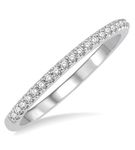 1/10 Ctw Round Cut Lab Grown Diamond Wedding Band in 10K White Gold - Size 5