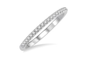 1/10 Ctw Round Cut Lab Grown Diamond Wedding Band in 10K White Gold - Size 5