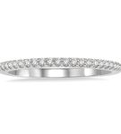 1/10 Ctw Round Cut Lab Grown Diamond Wedding Band in 10K White Gold - Size 5