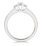 1/4 ctw Round Cut Lab Grown Diamond Three-Stone Ring in 10K White Gold - Size 5