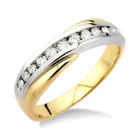 1/3 Ctw Round Cut Diamond Men's Ring in 10K Yellow Gold - Size 9