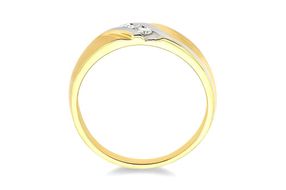 1/10 Ctw Round Cut Diamond Men's Ring in 10K Yellow Gold - Size 9