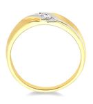 1/10 Ctw Round Cut Diamond Men's Ring in 10K Yellow Gold - Size 9