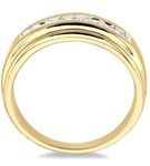 1/4 Ctw Round Cut Diamond Men's Ring in 10K Yellow Gold - Size 9