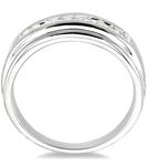 1/4 Ctw Round Cut Diamond Men's Ring in 10K White Gold - Size 9