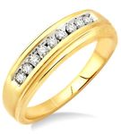 1/6 Ctw Round Diamond Women's Ring in 10K Yellow Gold - Size 5