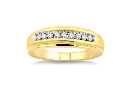 1/6 Ctw Round Diamond Women's Ring in 10K Yellow Gold - Size 5