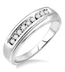 1/6 Ctw Round Diamond Women's Ring in 10K White Gold - Size 5