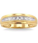 1/20 Ctw Round Cut Diamond Men's Ring in 10K Yellow Gold - Size 9