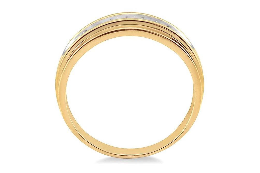 1/20 Ctw Round Cut Diamond Men's Ring in 10K Yellow Gold - Size 9