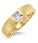 1/20 Ctw Princess Cut Diamond Men's Ring in 10K Yellow Gold - Size 9