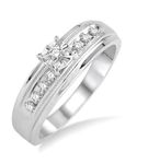 1/8 Ctw Round Cut Diamond Engagement Ring in 10K White Gold - Size 5