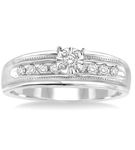 1/8 Ctw Round Cut Diamond Engagement Ring in 10K White Gold - Size 5