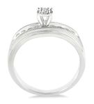 1/8 Ctw Round Cut Diamond Engagement Ring in 10K White Gold - Size 5