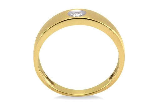 1/20 Ctw Round Cut Diamond Men's Ring in 10K Yellow Gold - Size 9