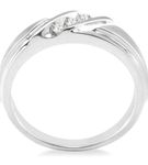 1/8 Ctw Round Cut Diamond Men's Ring in 10K White Gold - Size 9