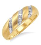 1/8 Ctw Round Cut Diamond Men's Ring in 10K Yellow Gold - Size 9