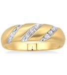 1/8 Ctw Round Cut Diamond Men's Ring in 10K Yellow Gold - Size 9