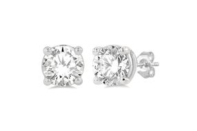 1 1/2 Ctw Round Cut Lab Grown Diamond Stud Earring in 10K White Gold