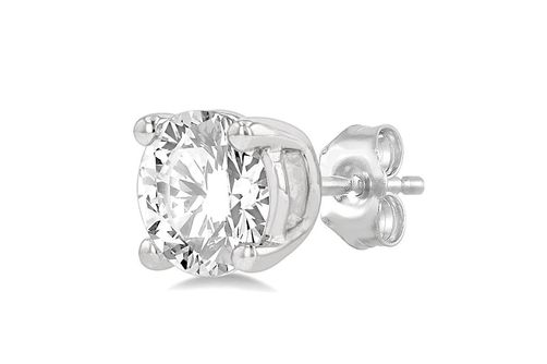 1 ctw Round Cut Lab Grown Diamond Stud Earring in 10K White Gold