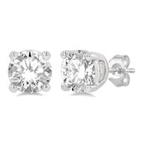 1 ctw Round Cut Lab Grown Diamond Stud Earring in 10K White Gold