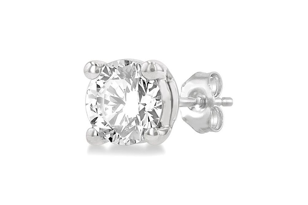 1/2 ctw Round Cut Lab Grown Diamond Stud Earring in 10K White Gold