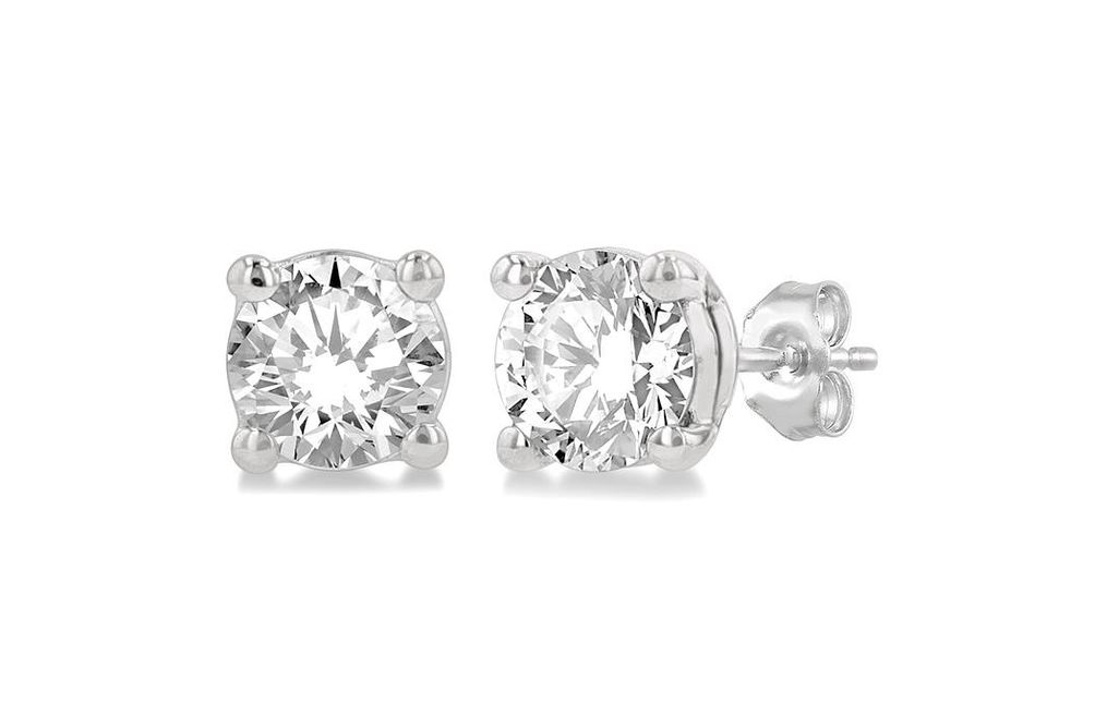 1/2 ctw Round Cut Lab Grown Diamond Stud Earring in 10K White Gold