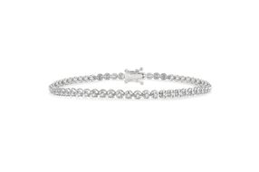 Pulsera Illusion de diamante sintético de 1 quilate en oro blanco de 10 quilates