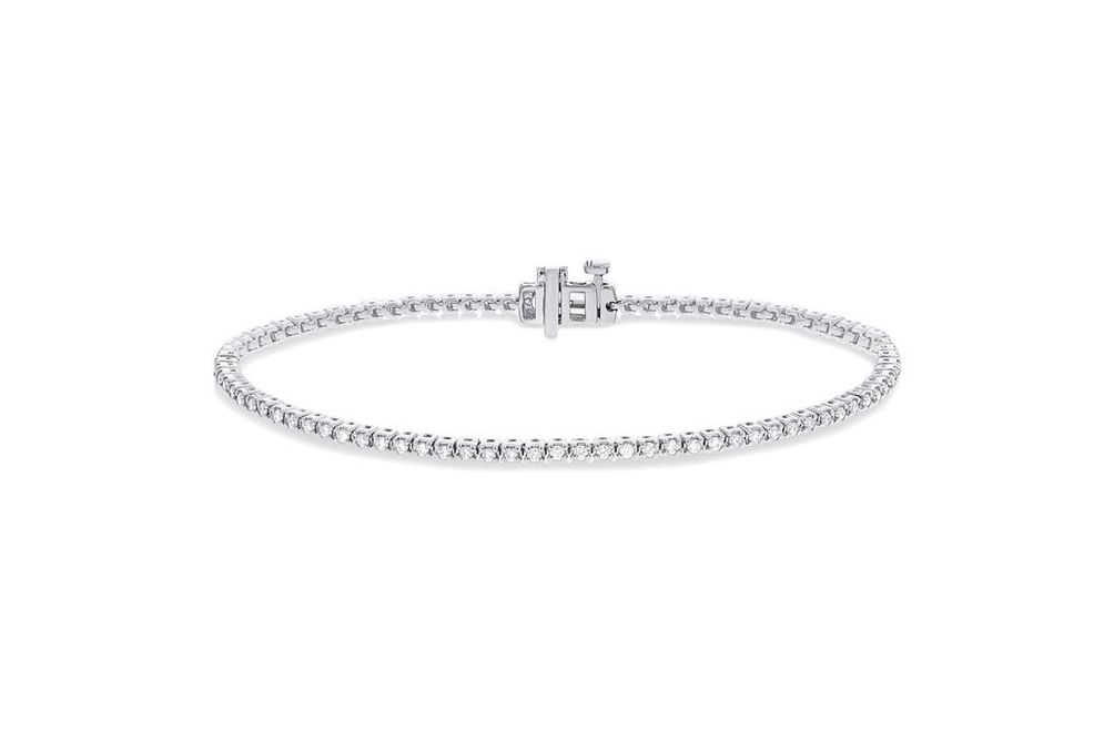 1 Ctw Round Cut Lab Grown Diamond Tennis Bracelet in 10K White Gold