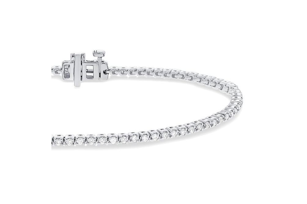 1 Ctw Round Cut Lab Grown Diamond Tennis Bracelet in 10K White Gold