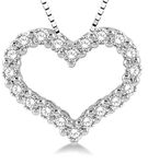 1/2 ctw Round Cut Lab Grown Diamond Heart Shape Pendant With Chain in 10K White Gold