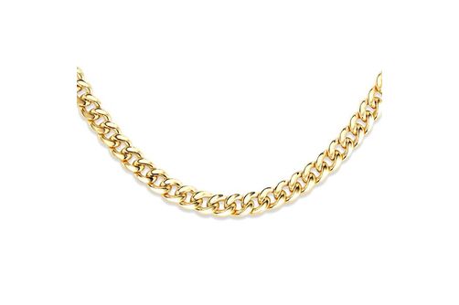 SEMI-SOLID CUBAN CHAIN 20 INCH 4.5MM with a LOBSTER LOCK in 10KT YELLOW GOLD