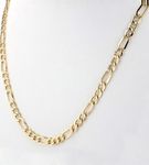 LITE FIGARO CHAIN 24 INCH 5.6MM with a LOBSTER LOCK IN 14KT YELLOW GOLD (HOLLOW)