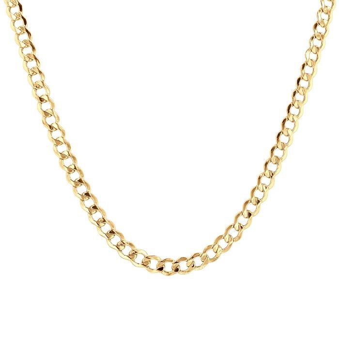 LITE CURB CHAIN 22 INCH 5.3MM 10KT YELLOW GOLD HOLLOW